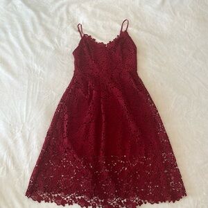 Red Lace Tea Dress